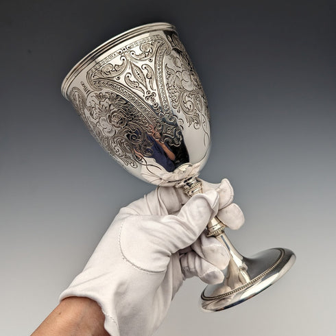 約 1890 年英國古董鍍銀高腳杯步行器和大廳